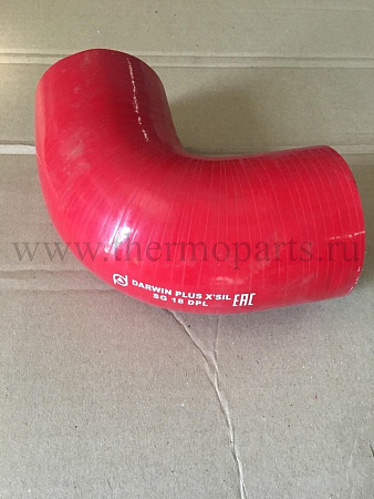 Патрубок охладителя угловой от ТКР угол 90°, d-76, L-120*120 (силикон) ПАЗ Вектор Next