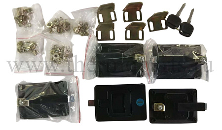 Замок 1208 люка бокового с ручками к-т на автобус ПАЗ-Вектор (5 замков и 2 ключа)