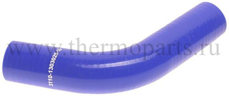 Патрубок ГАЗ-3110, 3302 радиатора верхний d=38мм дв.ЗМЗ-405, 406 синий силикон MEGAPOWER