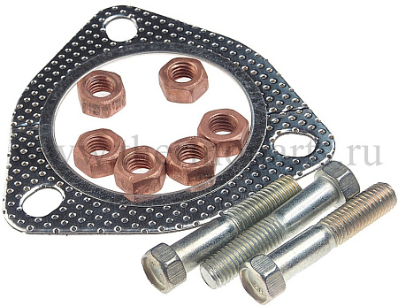 Прокладка ГАЗ-3302 дв.ЗМЗ-405 ЕВРО-3, CUMMINS ISF 2.8 трубы прием.к-т (прокл., шпил., гайки) КВАДРАТИС