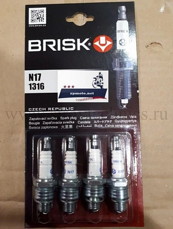Свеча BRISK N17 ЗМЗ-402, УМЗ-4215 (к-т, блистер)